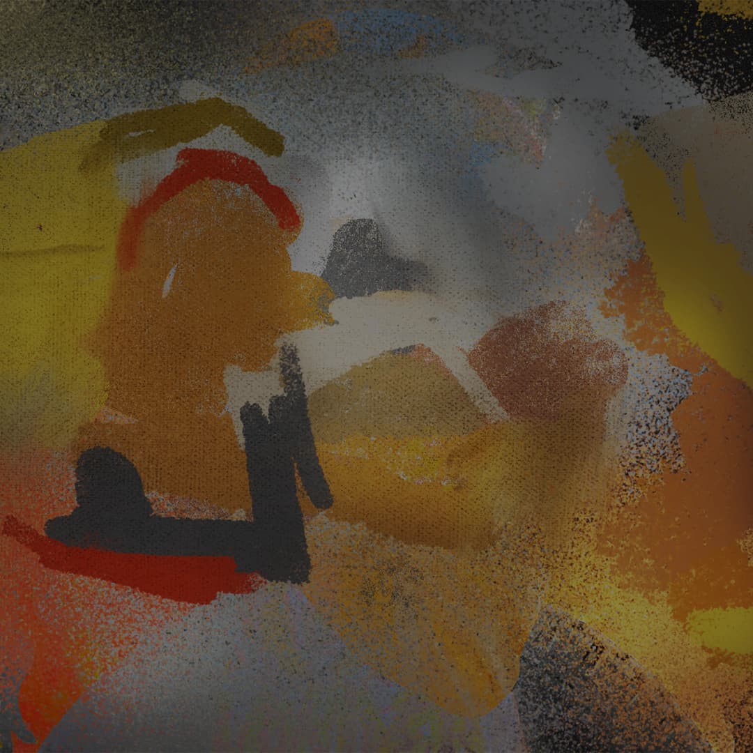 Collage art with person surrounded by flowers and fire elements